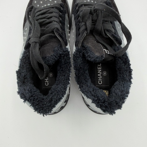 Chanel Shearling Sneakers -Black and Gray - brand new in box size 38 - Picture 5 of 6
